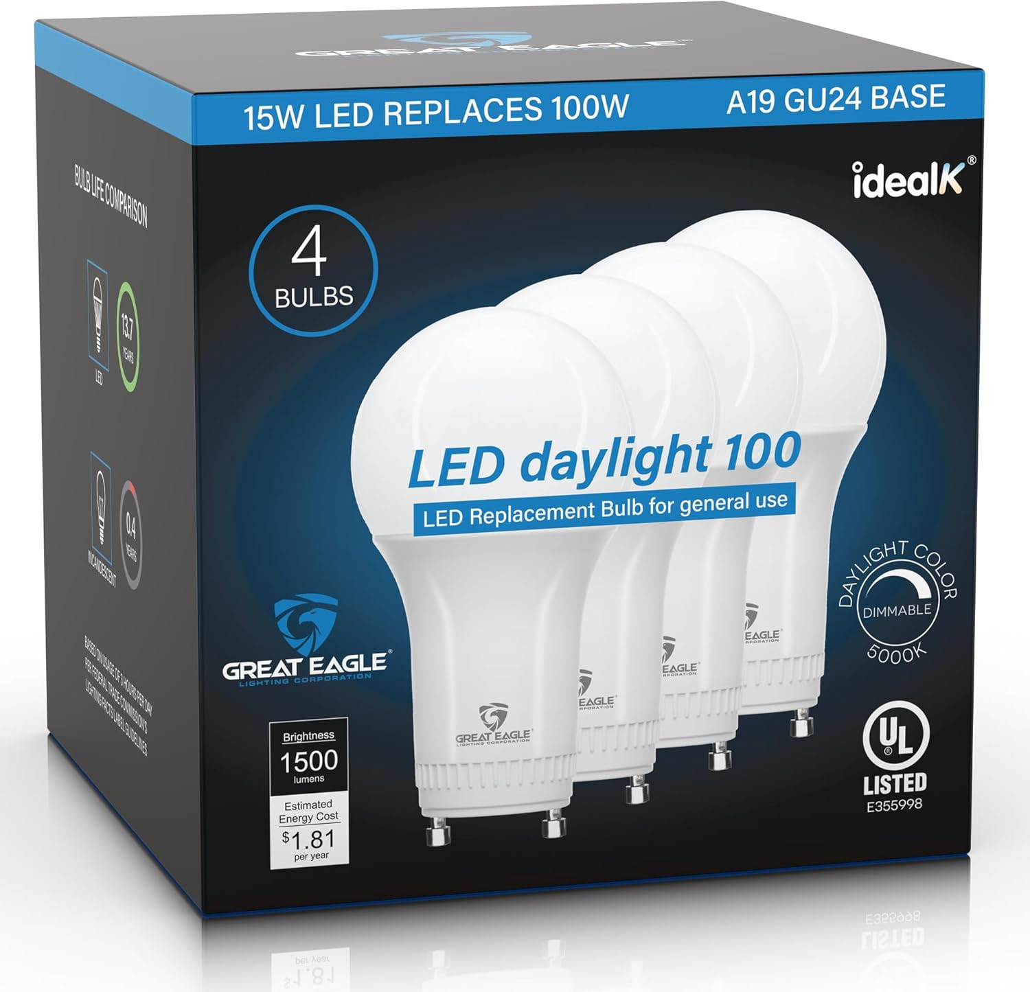 15W (100W Equivalent) GU24 LED Light Bulb Dimmable 5000K Daylight, UL, Replace C gallery