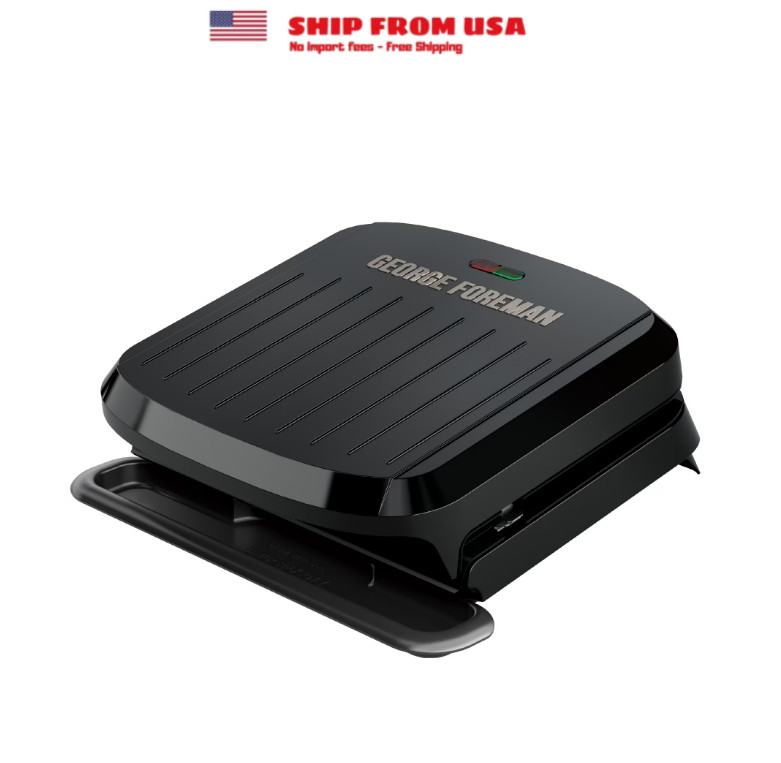 George Foreman 4‑Serving Electric Grill & Panini Press, Easy‑Clean Removable Dis gallery