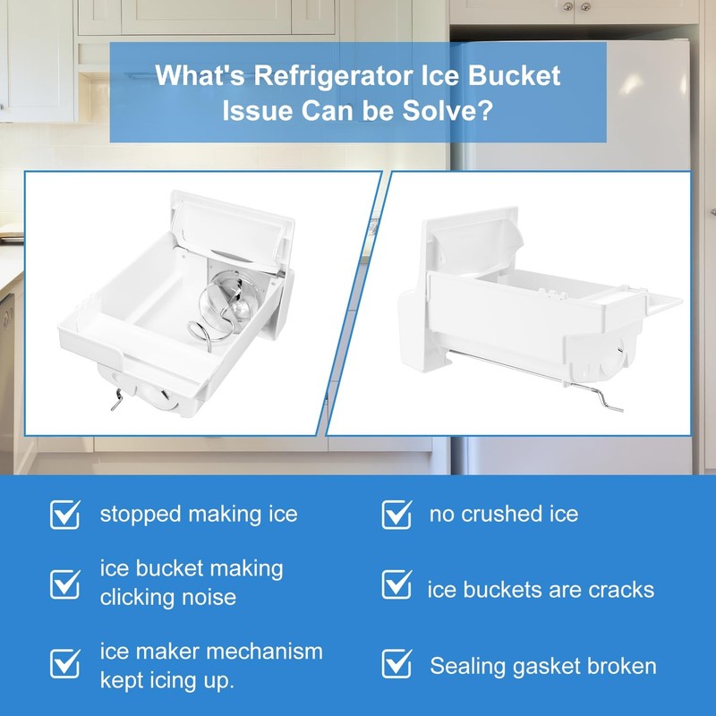 Upgraded 241860803 Refrigerator Ice Bin Compatible W/ Frigidaire Ice Maker gallery