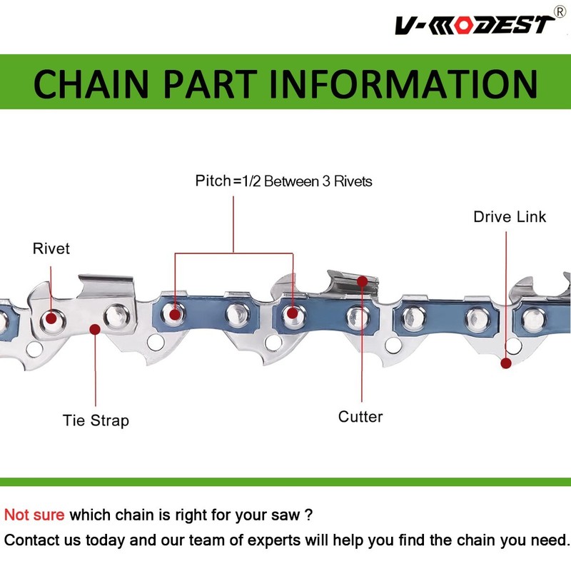 Replace 8'' Sun Joe SWJ800E SWJ801E SWJ806E etc. Pole Saw chain 3/8"LP .050 33DL gallery