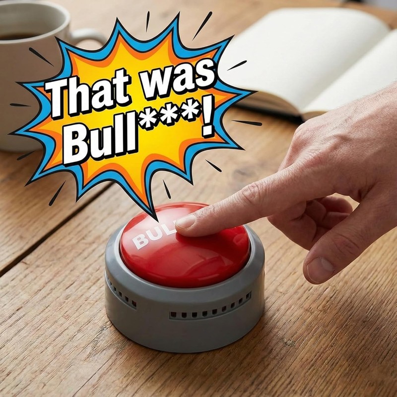 Bullshit Button – Hilarious Gag Gift with Sound & Lights – Batteries Included gallery