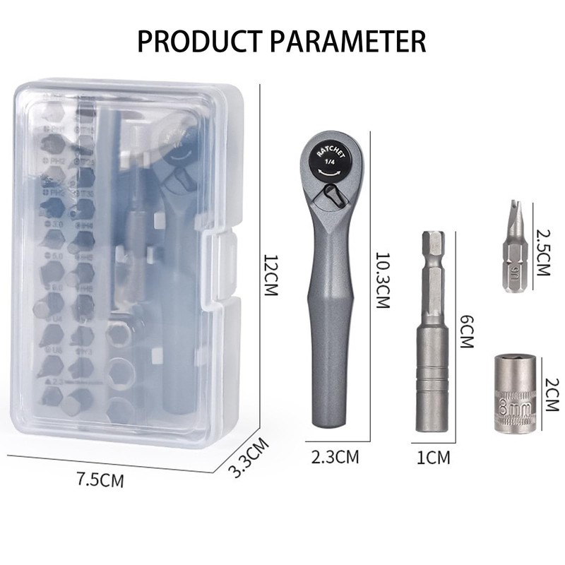 25 in 1 Ratcheting Screwdriver Set Multi Tool Pocket Screwdriver Bits Included gallery