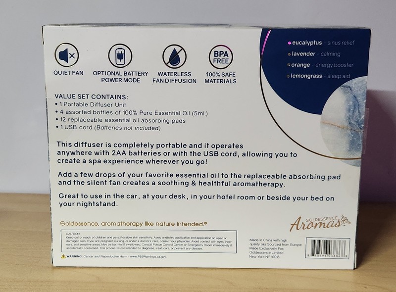 Aromatherapy Diffuser With 4 Essential Oils Portable USB or Battery Aromas~NEW gallery