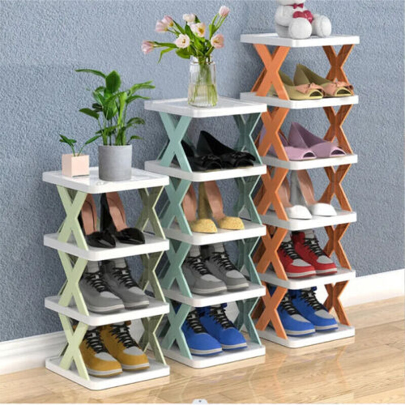 9-Tier Shoe Rack Storage Organizer Small Shoe Rack Narrow DIY Adjust Shoe Shelf gallery