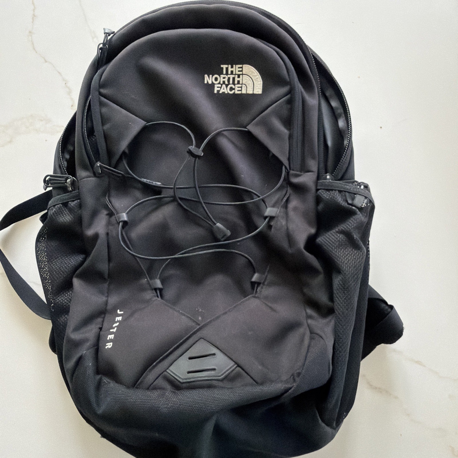 The North Face Jester Backpack Black Preowned Hiking Work Computer School