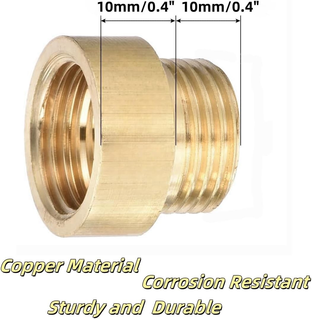 Shower Head Extension Arm, 2 Pack Brass G1/2 Male to G1/2 Female Thread 20mm Len gallery