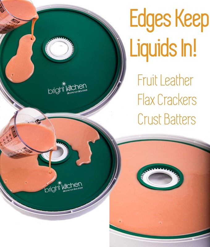 2 Fruit Leather Silicone Dehydrator Sheets with EDGES - NON-Toxic for Nesco gallery