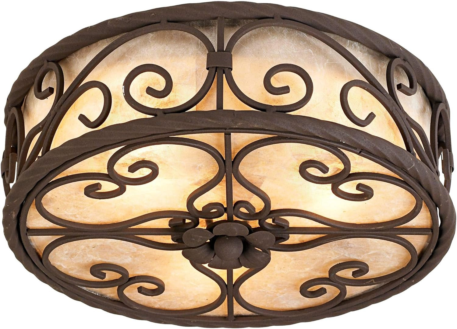 Rustic Dark Walnut Flush Mount Ceiling Light for Farmhouse Style Decor gallery