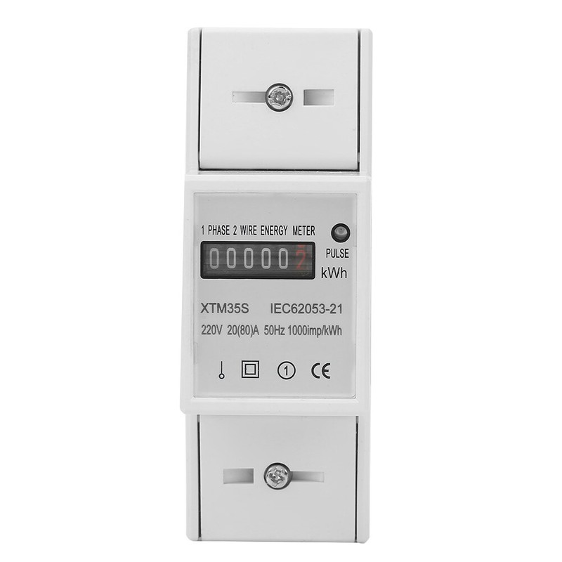 Digital 1 phase 2 Wire 2P Din Rail Electric Meter Electronic KWh Meter(20(80)A) gallery