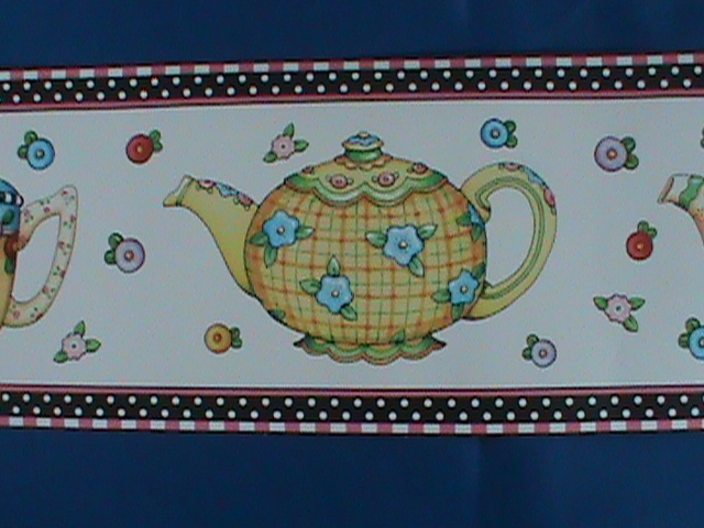 Mary Engelbreit Teapots Decorative Wall Border Pre Pasted Washable Strippable gallery