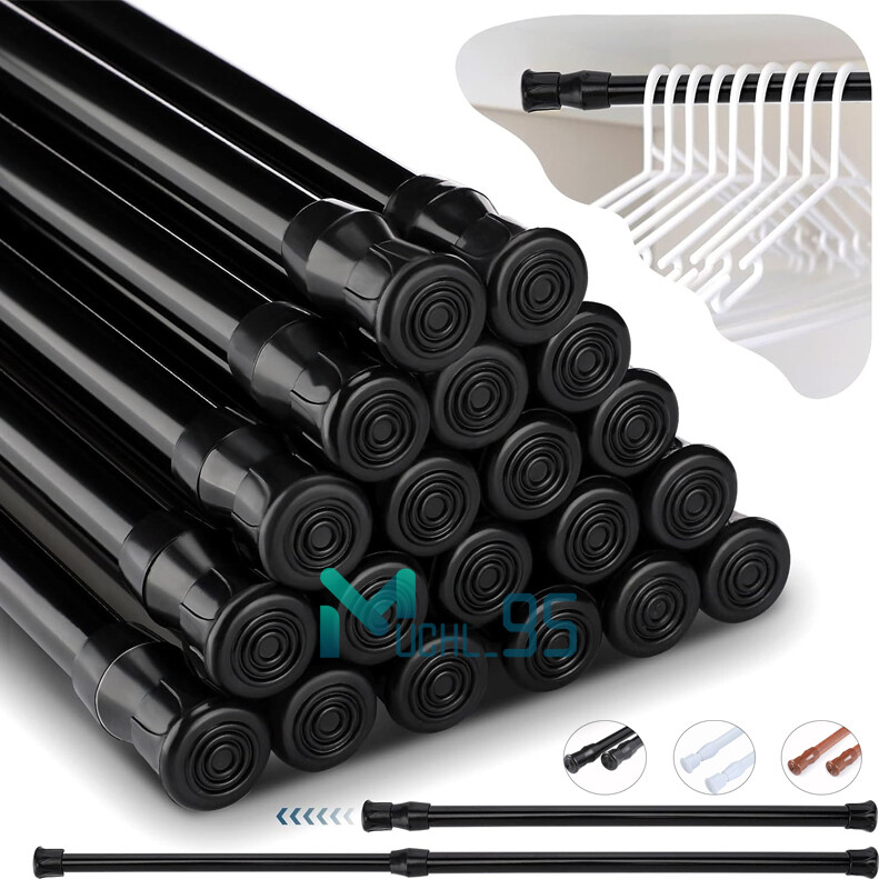 3 Sizes Tension Curtain Rod Spring Load Adjustable Curtain Pole Heavy-Duty Steel gallery