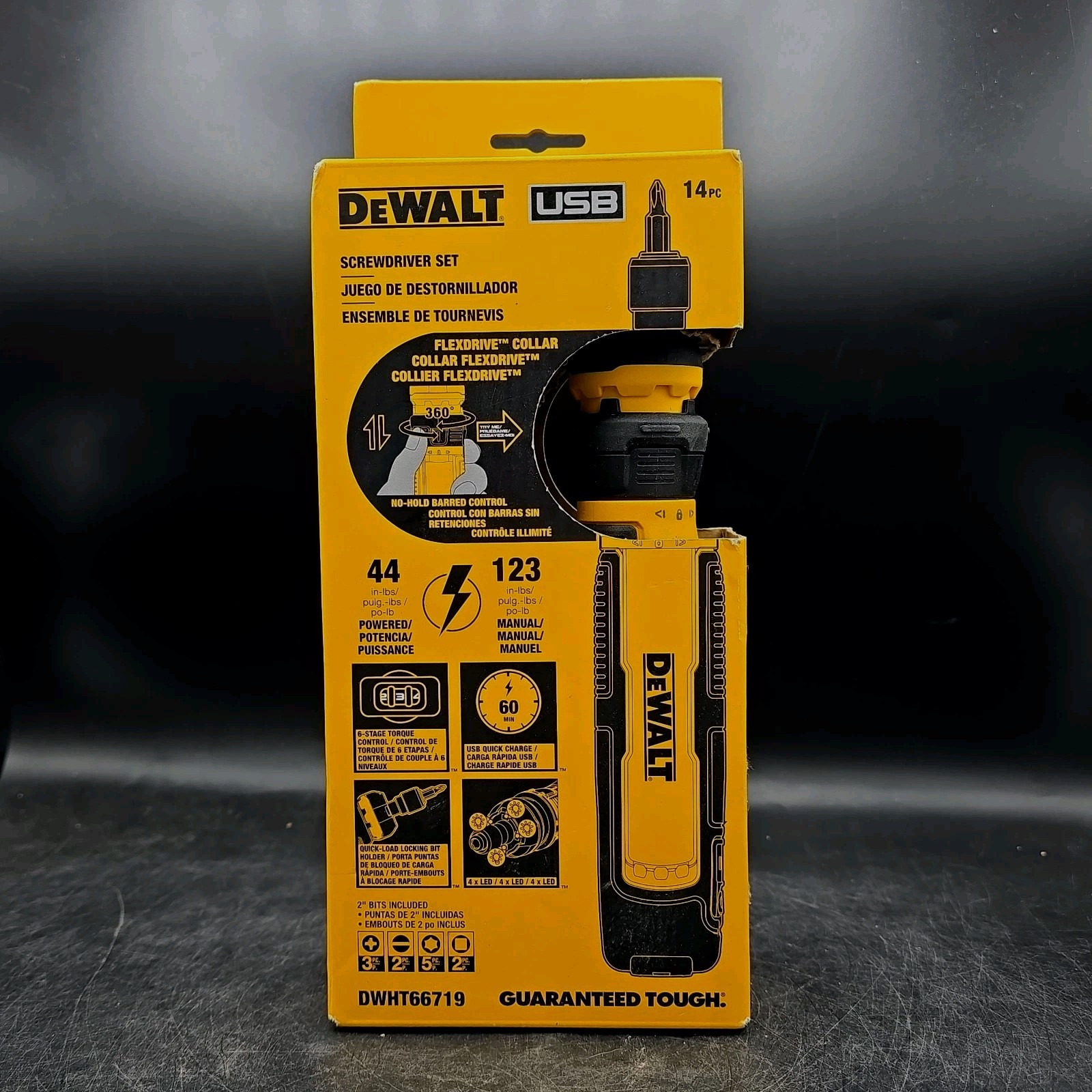 DEWALT DWHT66719 4V USB Rechargeable Cordless Screwdriver Set 16pc LED gallery