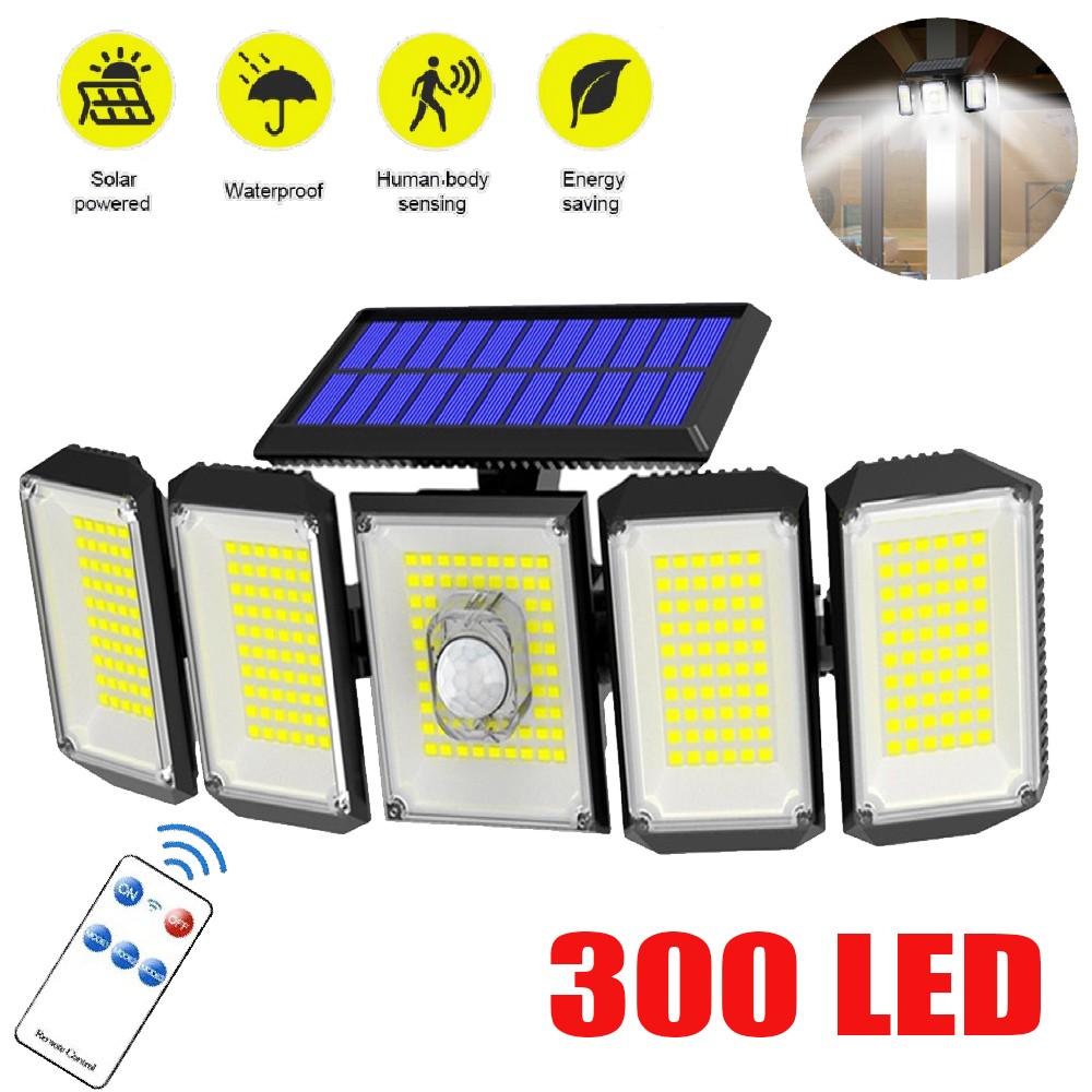 3600LM 300 LED Solar Lights Outdoor Waterproof Motion Sensor Security Wall Lamp gallery