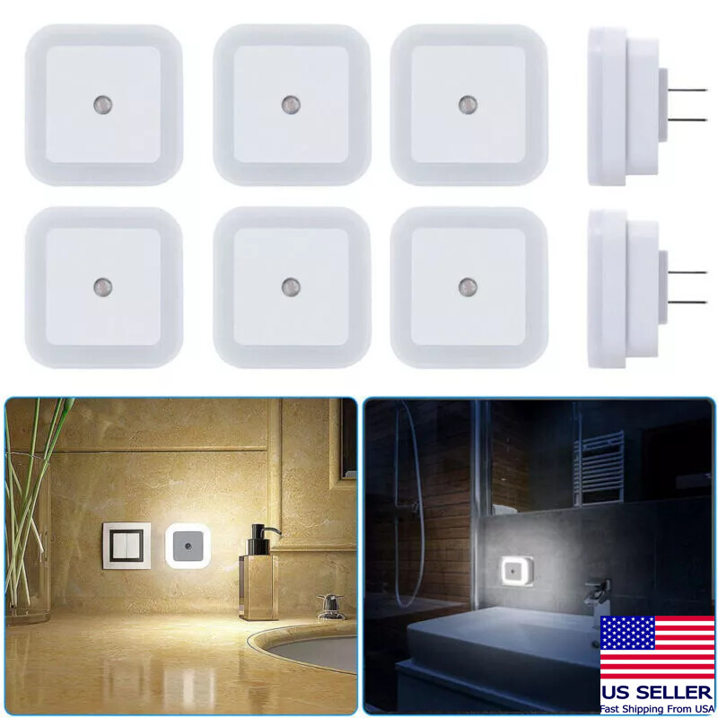 4/8/12 Pcs Wall Plug-in LED Night Lights Lamp Dusk to Dawn Sensor Soft White New gallery