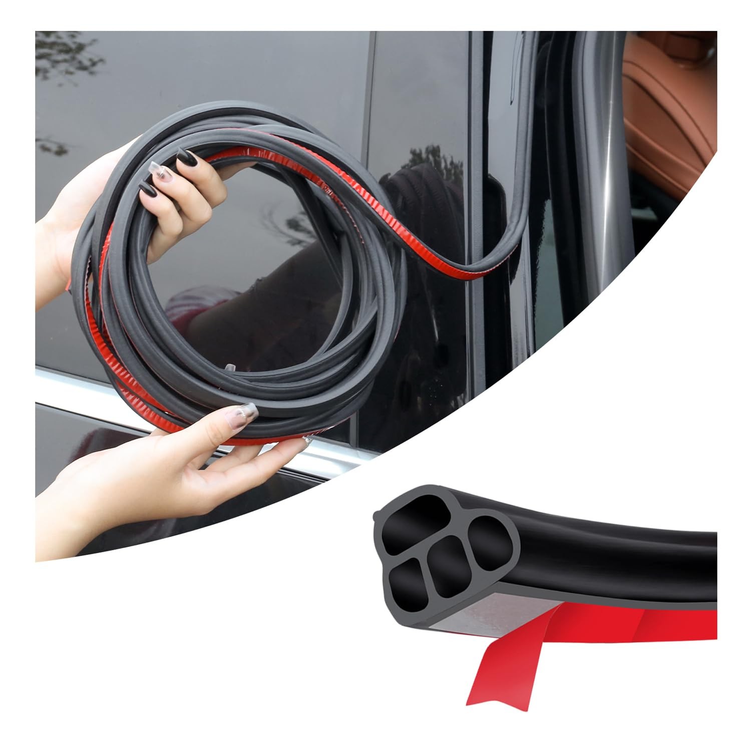 32.8FT Car Door Seal Strip,Rubber Two Layer L-Shape Car Door Weather Stripping gallery