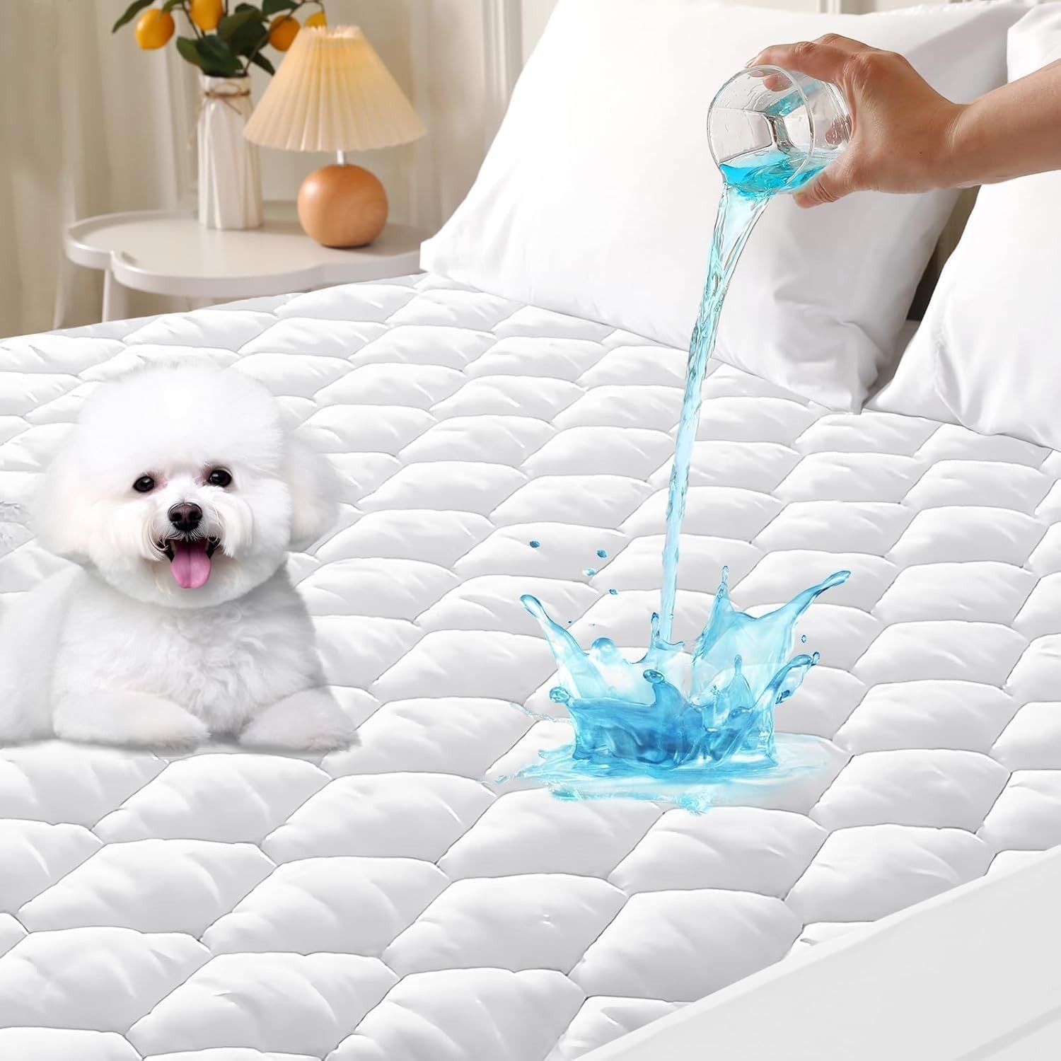Extra Waterproof Mattress Protector Quilted Mattress Pad Cover Breathable Fitted gallery
