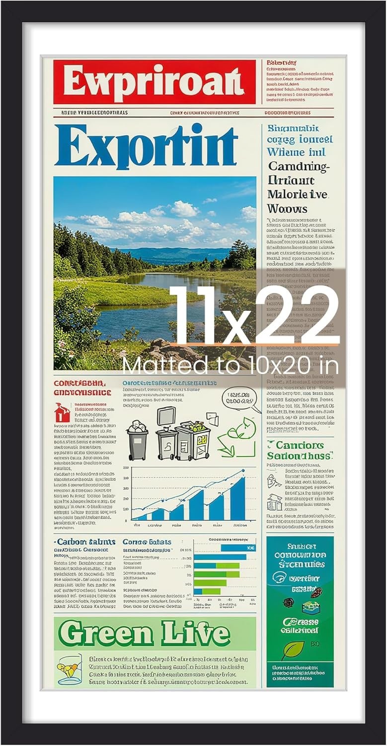 11x22 newspaper frame, Display Pictures 10x20 with Mat or 11x22 Without, Wall... gallery