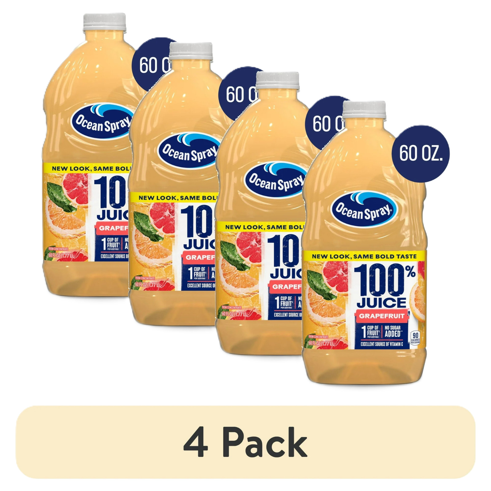 (4 pack) Ocean Spray 100% Grapefruit Juice, 100% Juice, 60 fl oz Bottle gallery