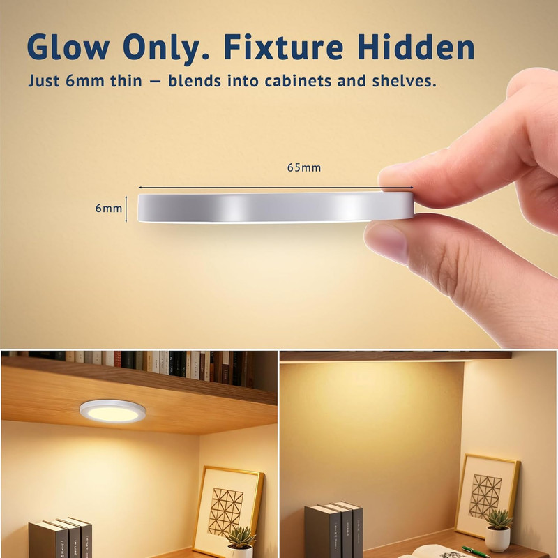 Smart Under Cabinet Lights, Dimmable Puck Lighting with App & Voice Control gallery