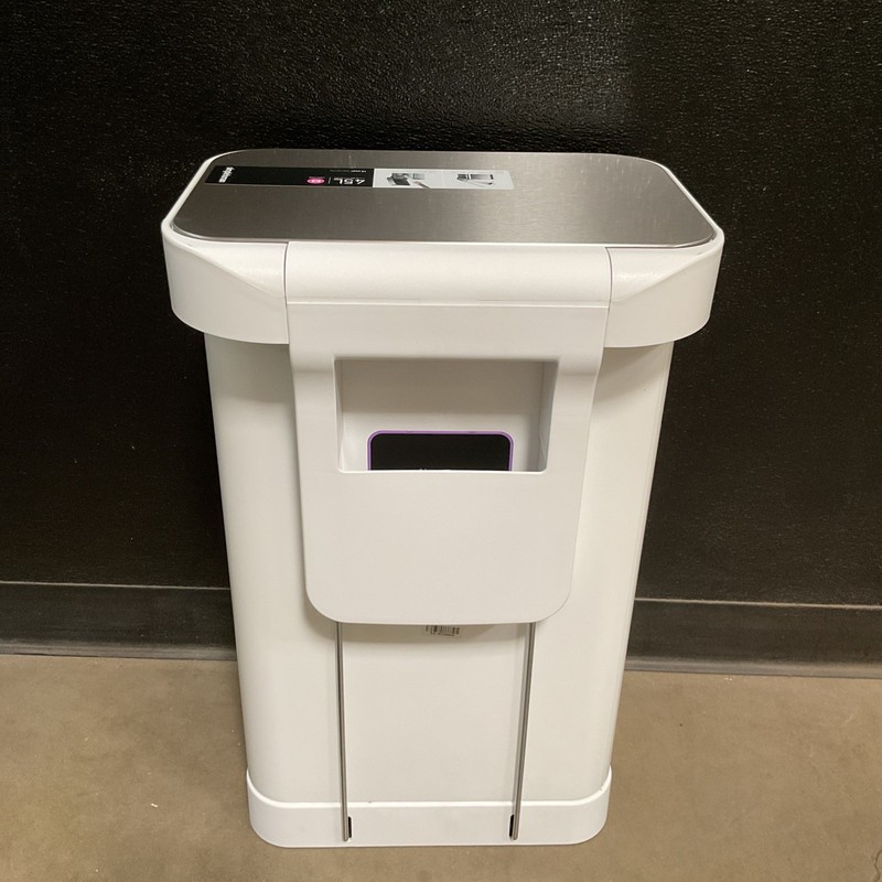 simplehuman Kitchen Trash Can with Lid, Large 45 Liter, White CW2027 gallery