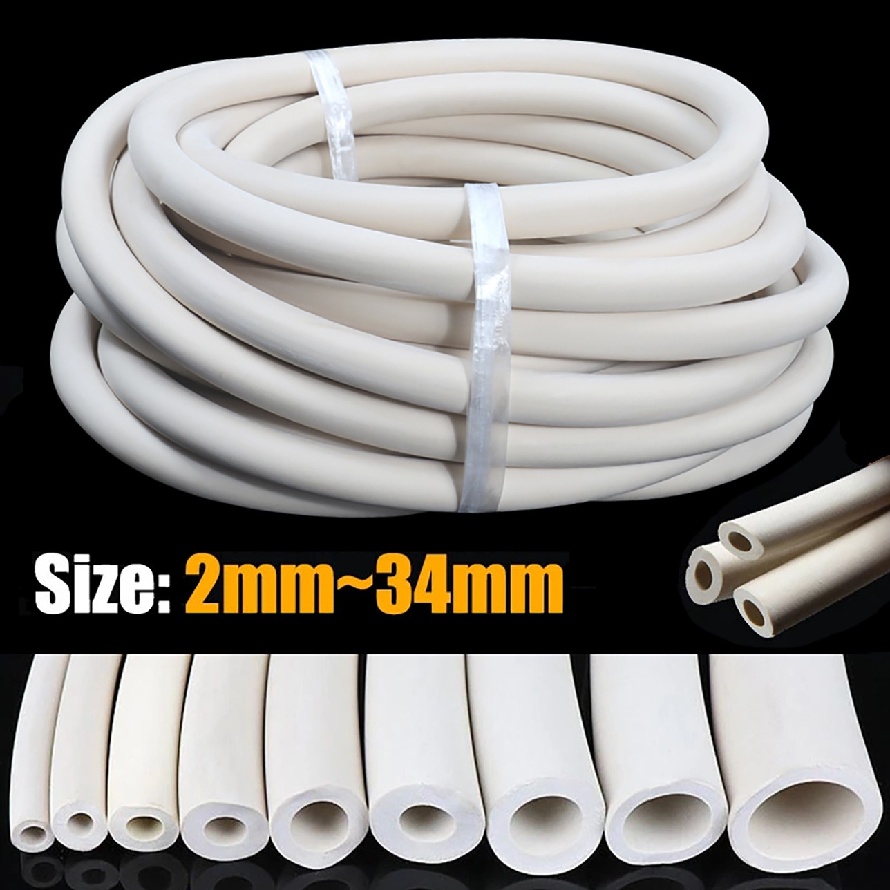 High Quality Rubber / Vacuum Tube Laboratory White Hose Pipe Inner Dia 2mm~25mm gallery