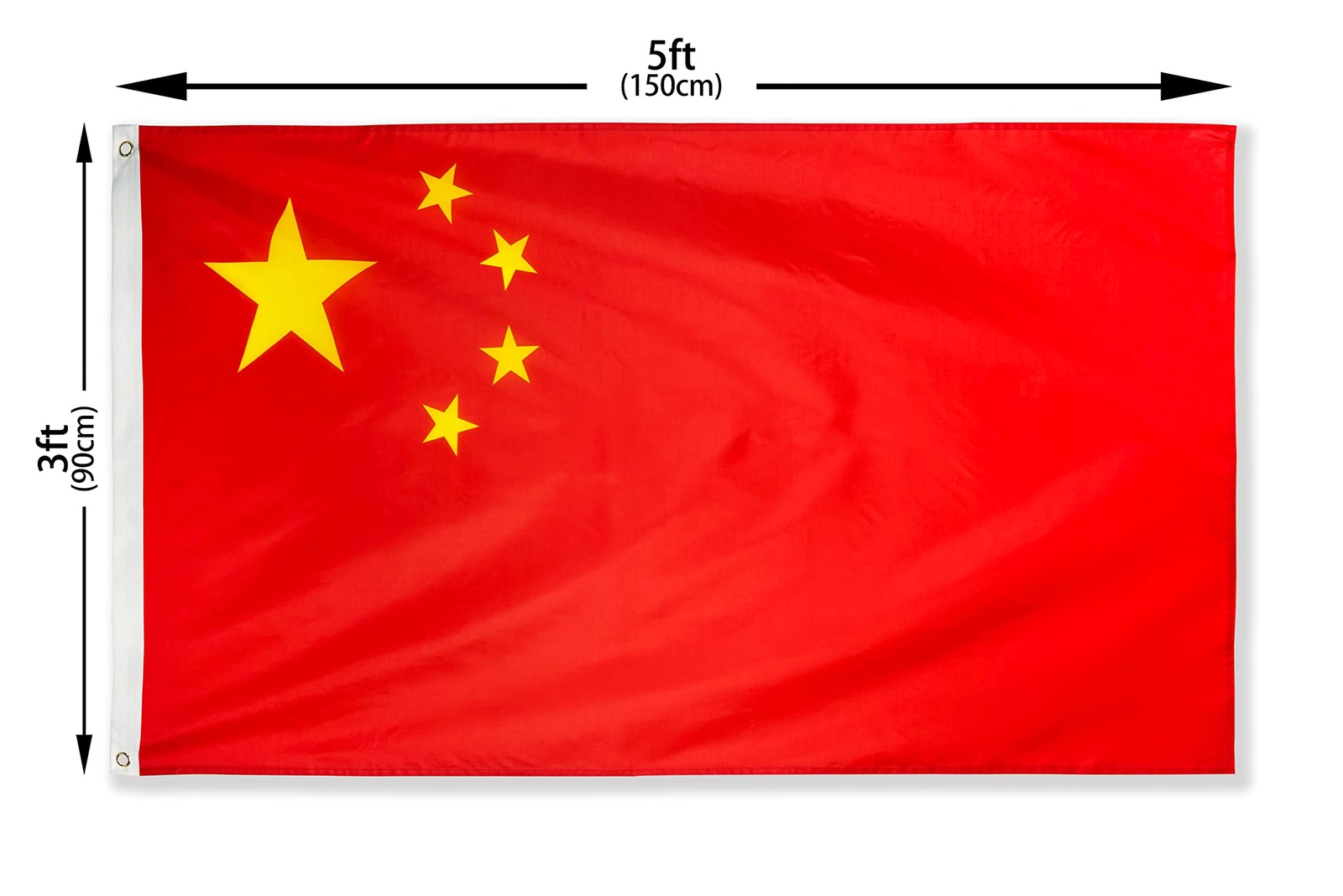 DANF China Flag 3x5 Ft Thick Polyester, Fade Resistant, Brass Grommets, Canva... gallery