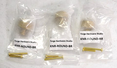 Forge Hardware Studio KNR-ROUND-BR Round Knob Satin Brass Lot of 3