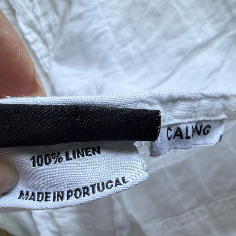Brooklinen White 100% Linen Flat Sheet Cal King Made in Portugal EUC gallery