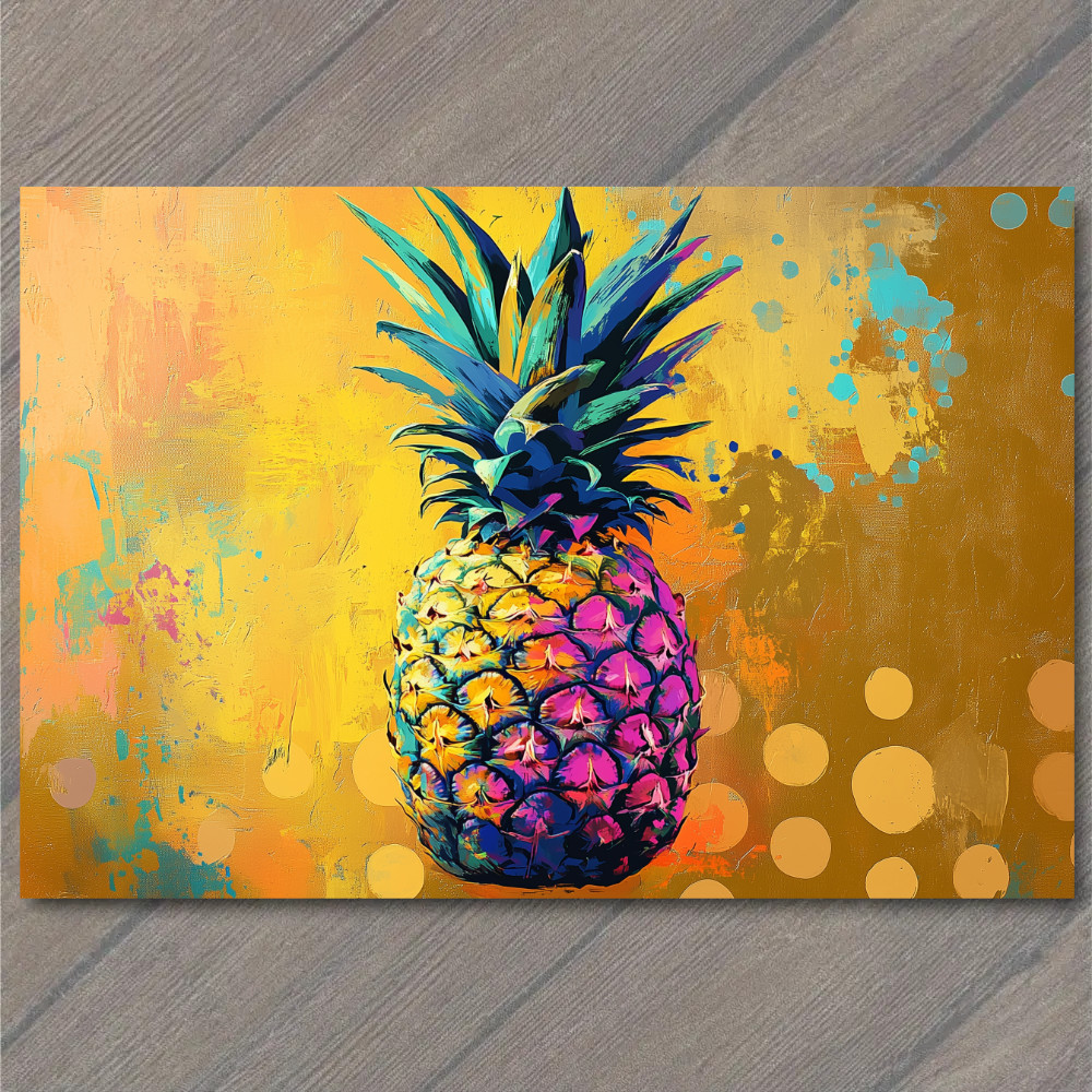 Art Print Pineapple Color Pop Neon Yellow Pink Blue Orange Tropical Fruit Bold D gallery