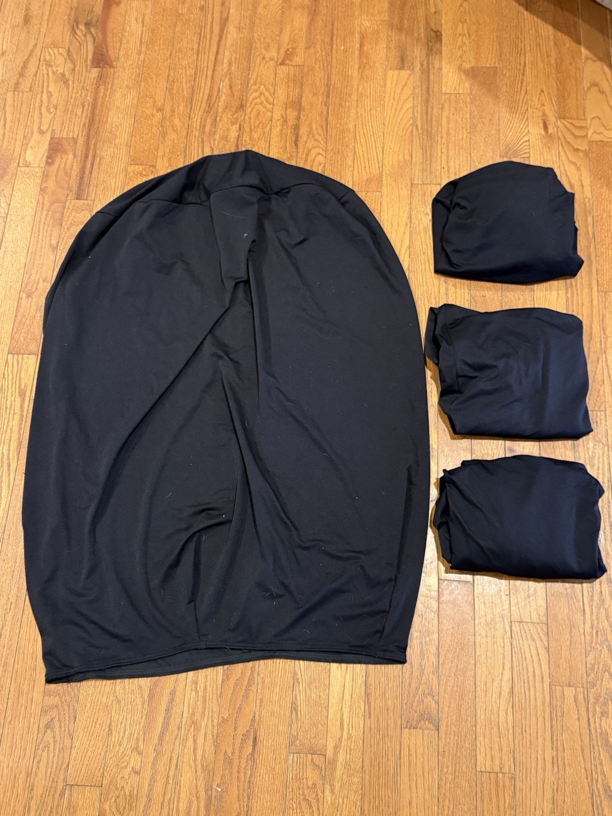 LA Linen Stretch Spandex Fitted Trash Can Cover 55-Gallon Laundered Clean Set 4 gallery