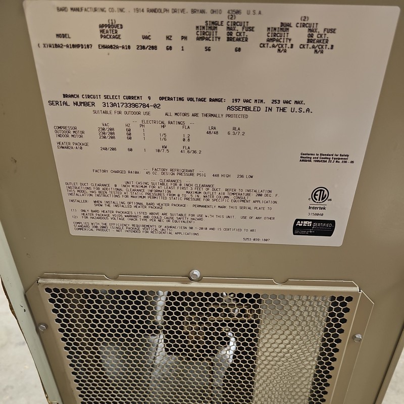 Bard Central Air Conditioner Wall Mount Package Slightly USED gallery