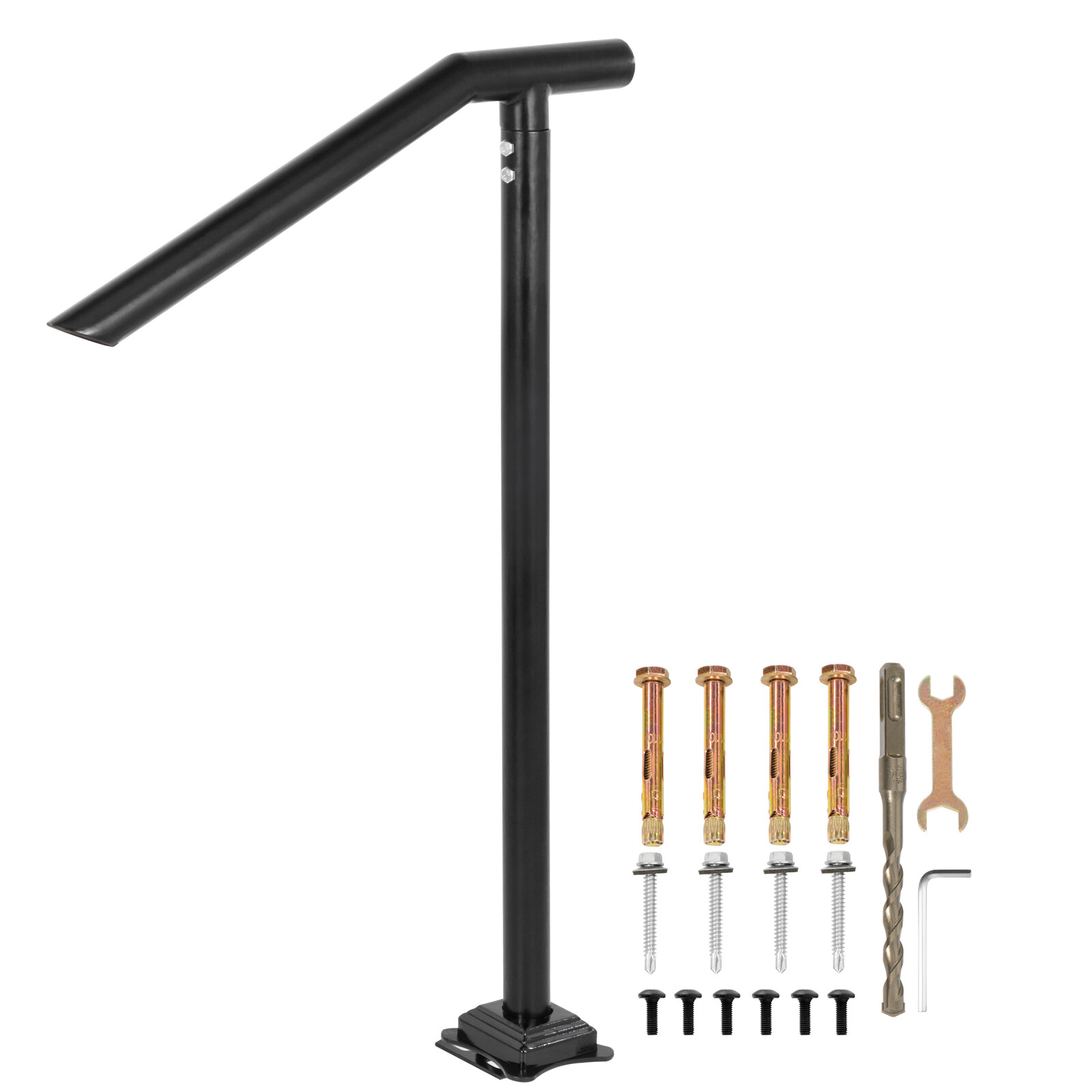 VEVOR 1-3 Step Handrail Railing for Steps Steel 330LBS Capacity with Screw Kit gallery