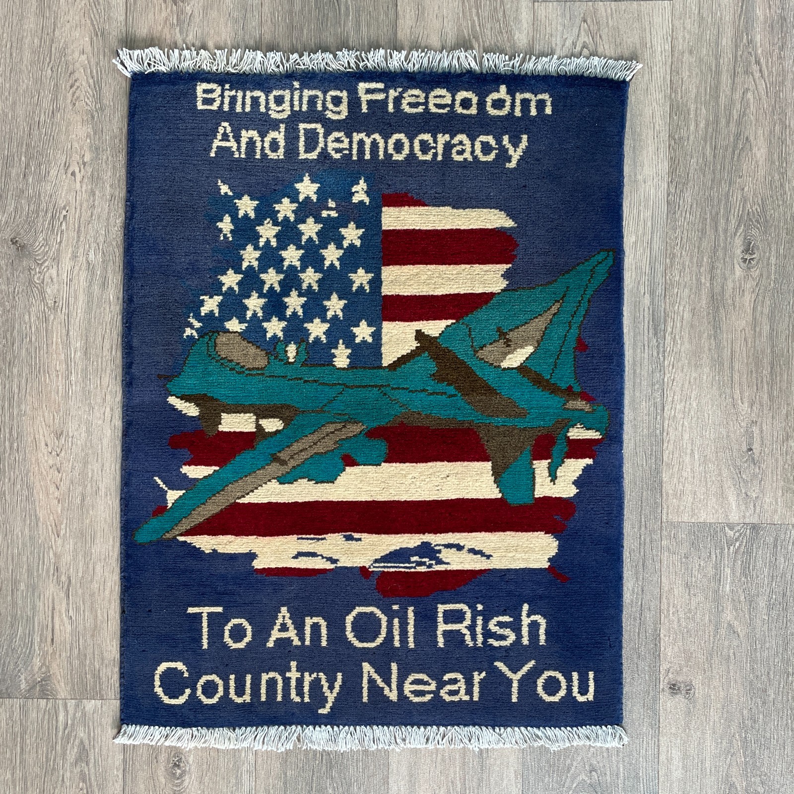 86 x 63cm Handmade Afghan Soviet War Rug Traditional Small Oriental Wool Rug gallery