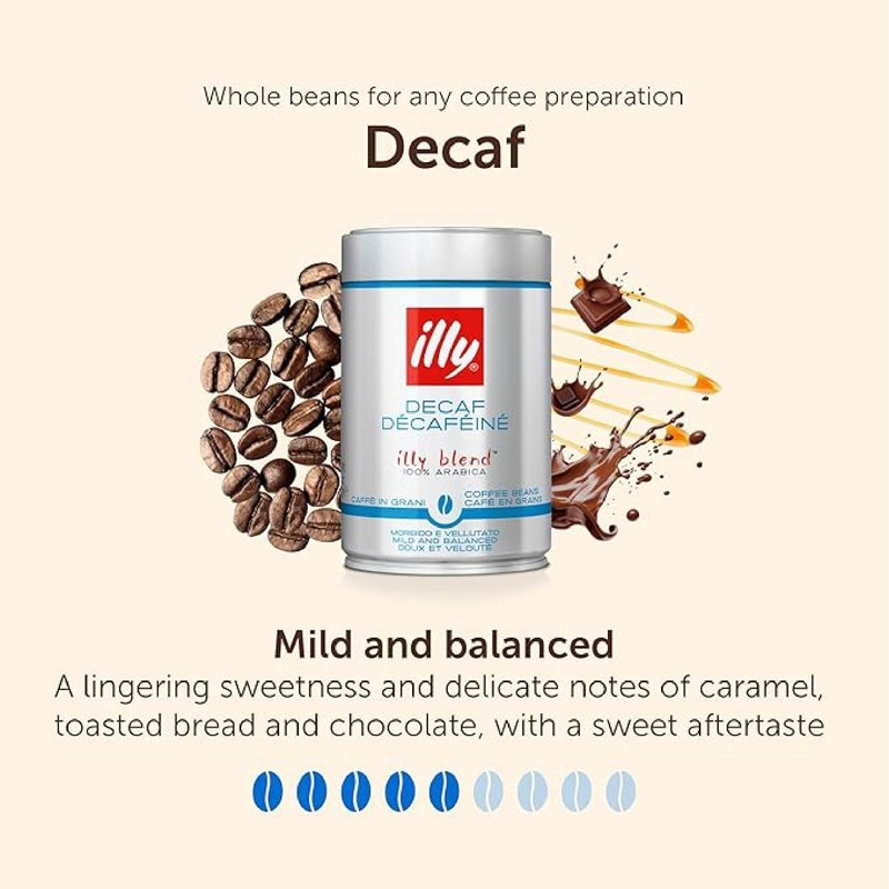 illy Decaf Green Decafeinated Coffee Beans Tin 250g - 6 PACK - EXP 09/2027 gallery