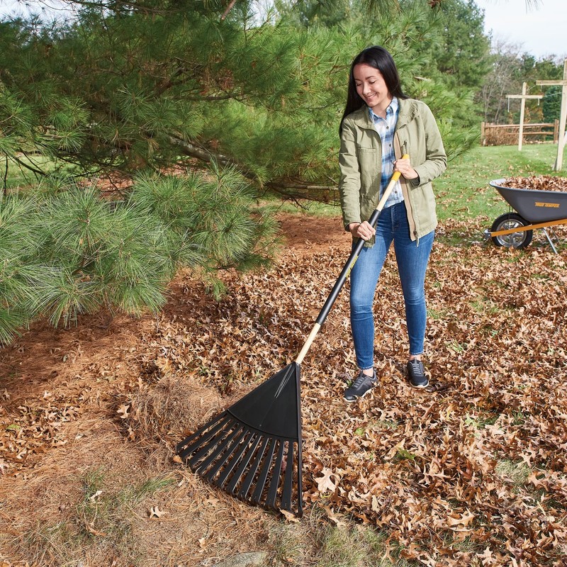 True Temper 20212010 Clog Free Leaf Rake with Hardwood/Steel Handle, 24 Black gallery