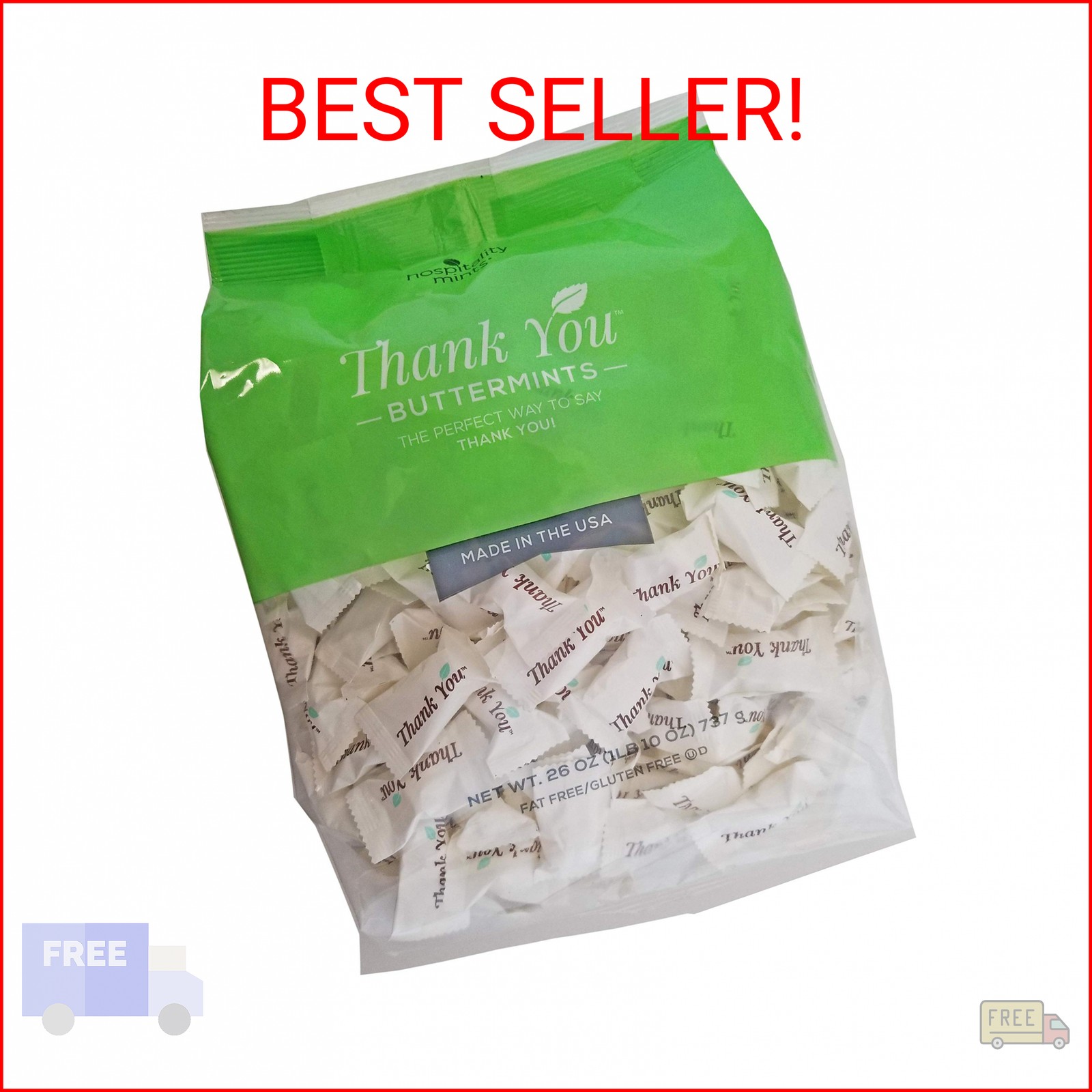 Hospitality Mints Thank You Buttermints Candies, 26 Oz Bag gallery
