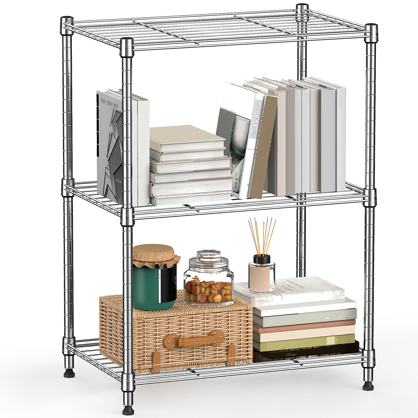 M MZG 450 lbs Wire Storage Shelving 3-Tier Utility Shelving Unit Steel Organi... gallery