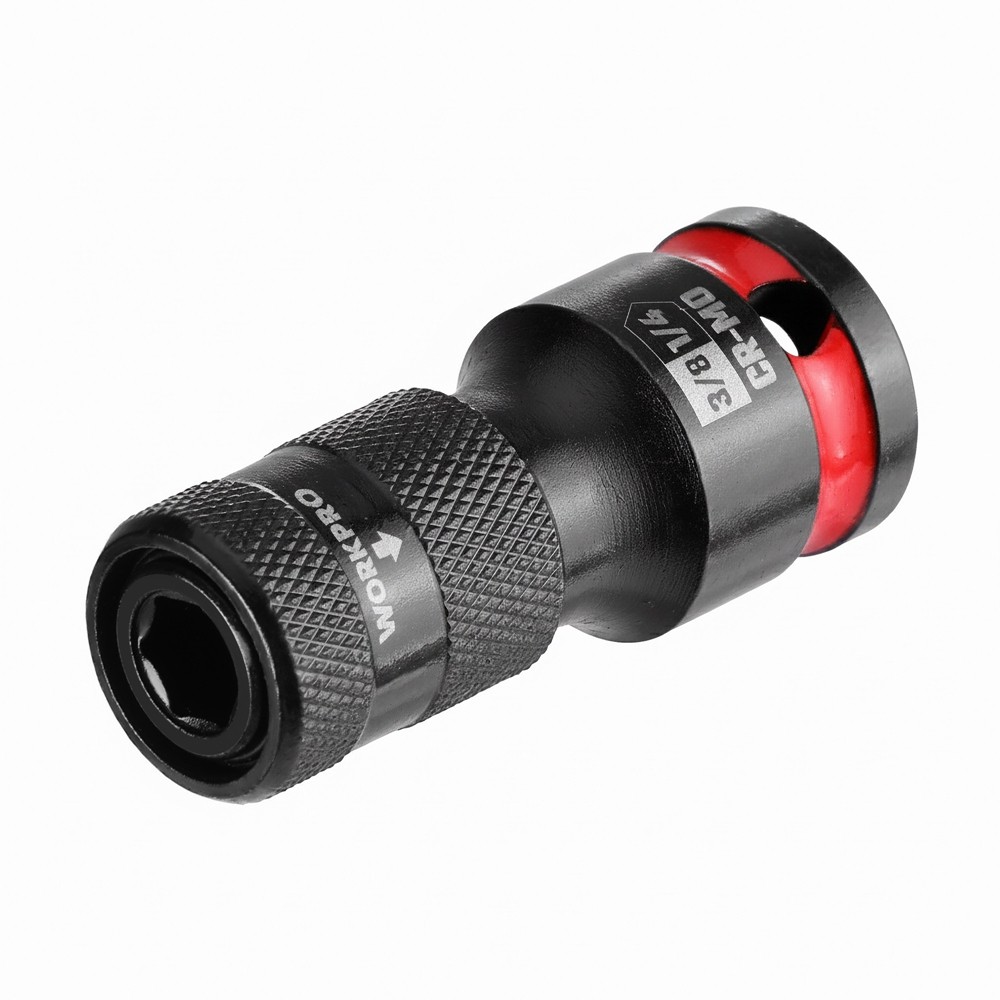 WORKPRO 3/8" Square to 1/4-in Hex Quick Release Bit Holder Impact Socket Adapter gallery