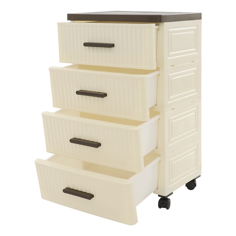 PP 4 Tier Drawer Storage Organizer, Storage Cabinet with 4 Universal Wheels gallery