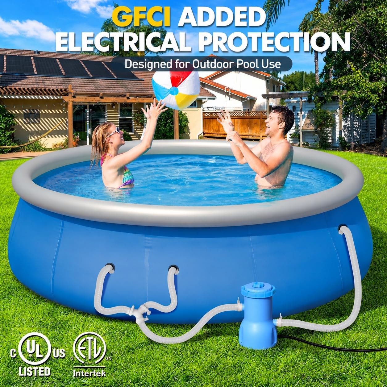 Filter Pump 530 GPH Above Ground Cartridge ETL BluClear Pool Certified System gallery