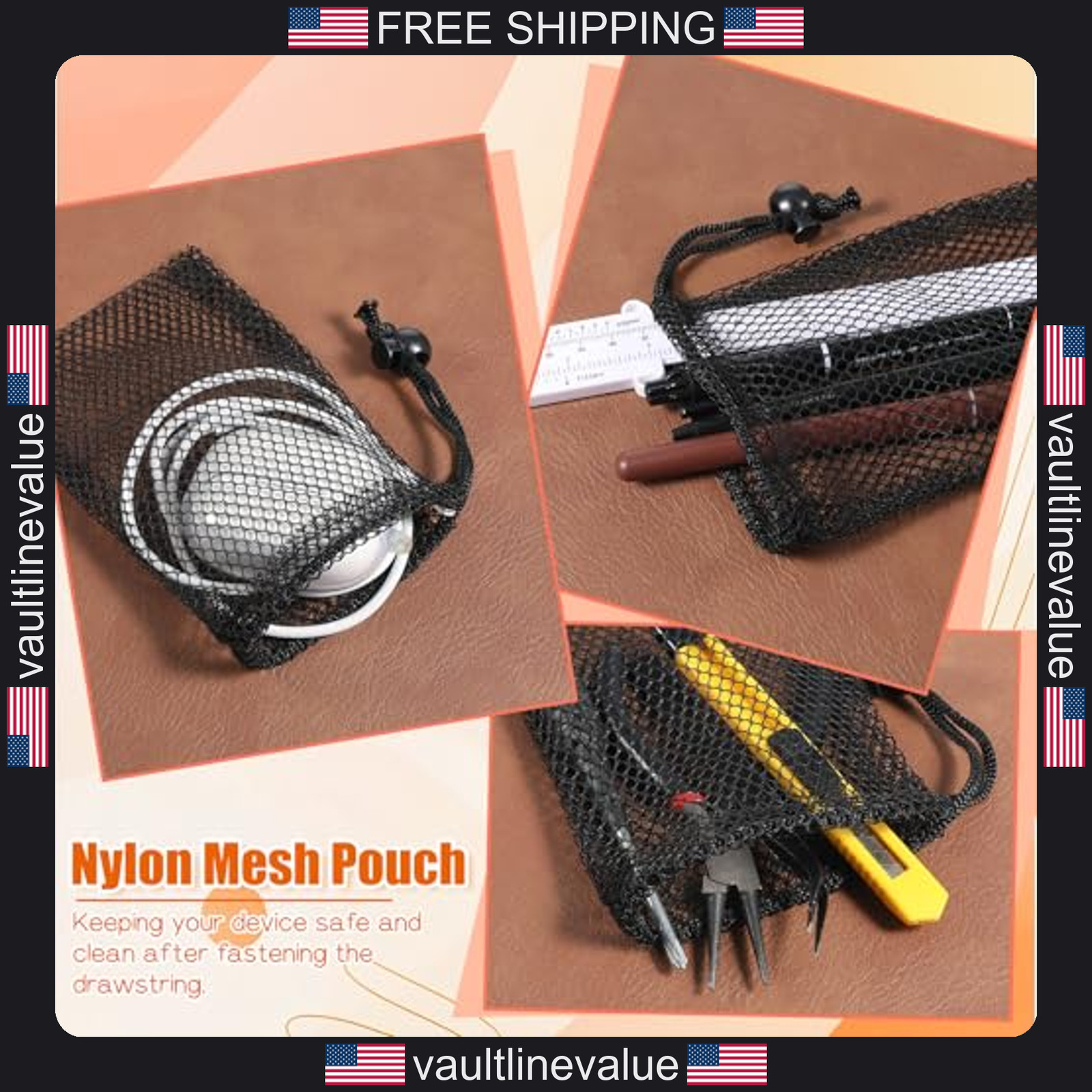 12 pcs nylon mesh drawstring bags 6x4 inch small storage gift pouches black gallery