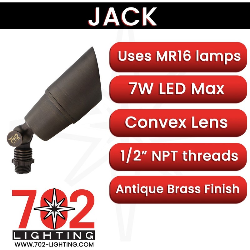 702 Lighting Jack - Fixed socket MR16 Drop-in Uplight in Antique Brass, Convex gallery