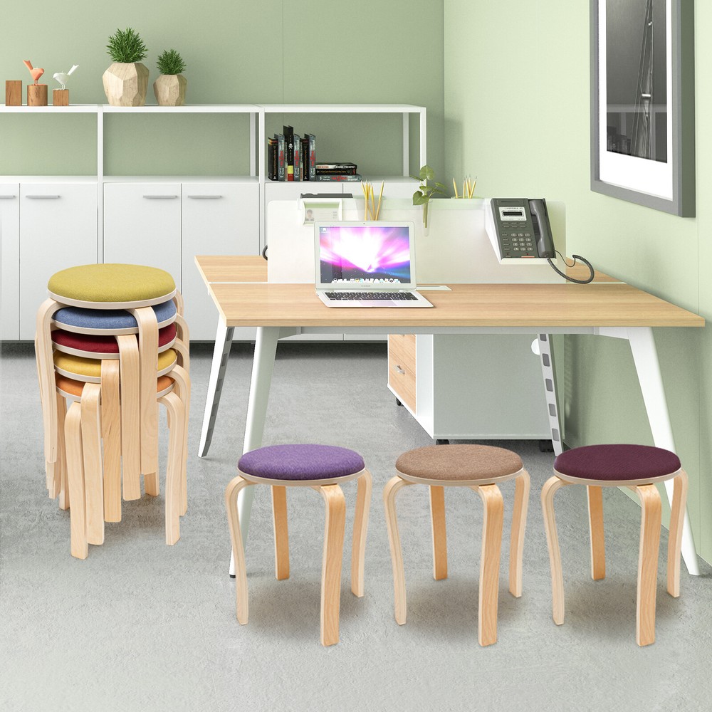 Stackable Round Stools Set of 8 - Durable, Comfortable, Space-Saving Design