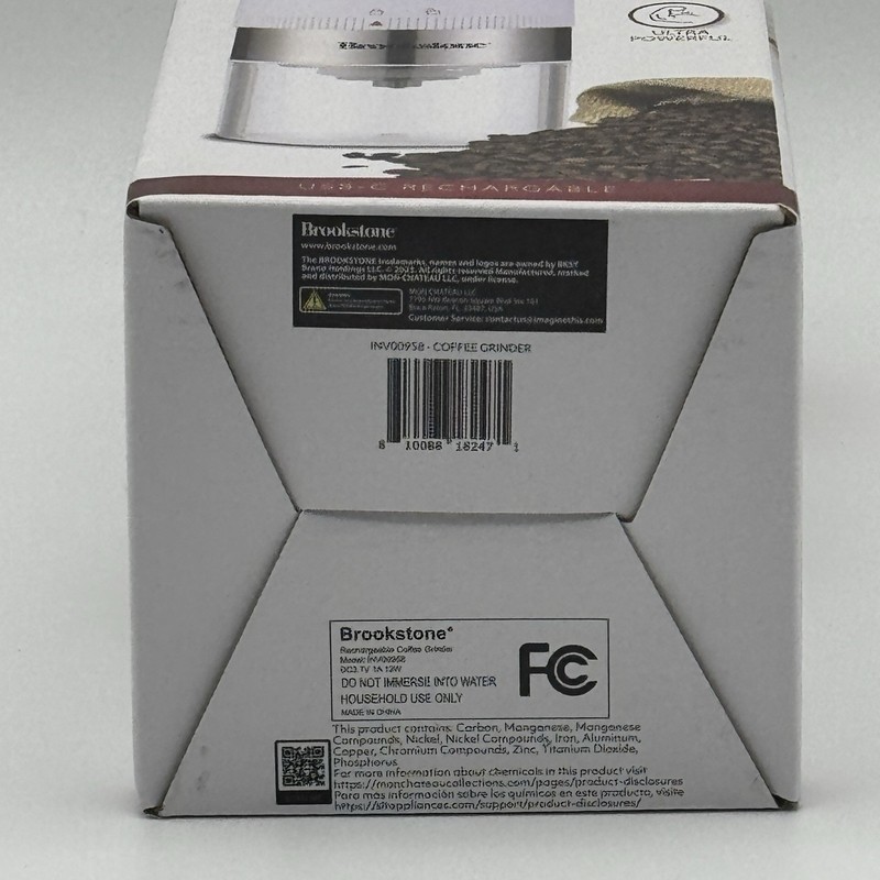 Brookstone Electric Coffee Grinder USB-C Rechargeable Stainless Steel gallery