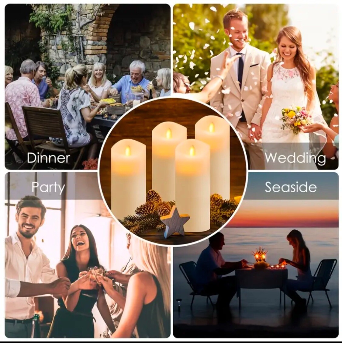 12pc LED Candles 3 Sizes Flickering Flameless Candles with 2 Remotes/Timers gallery