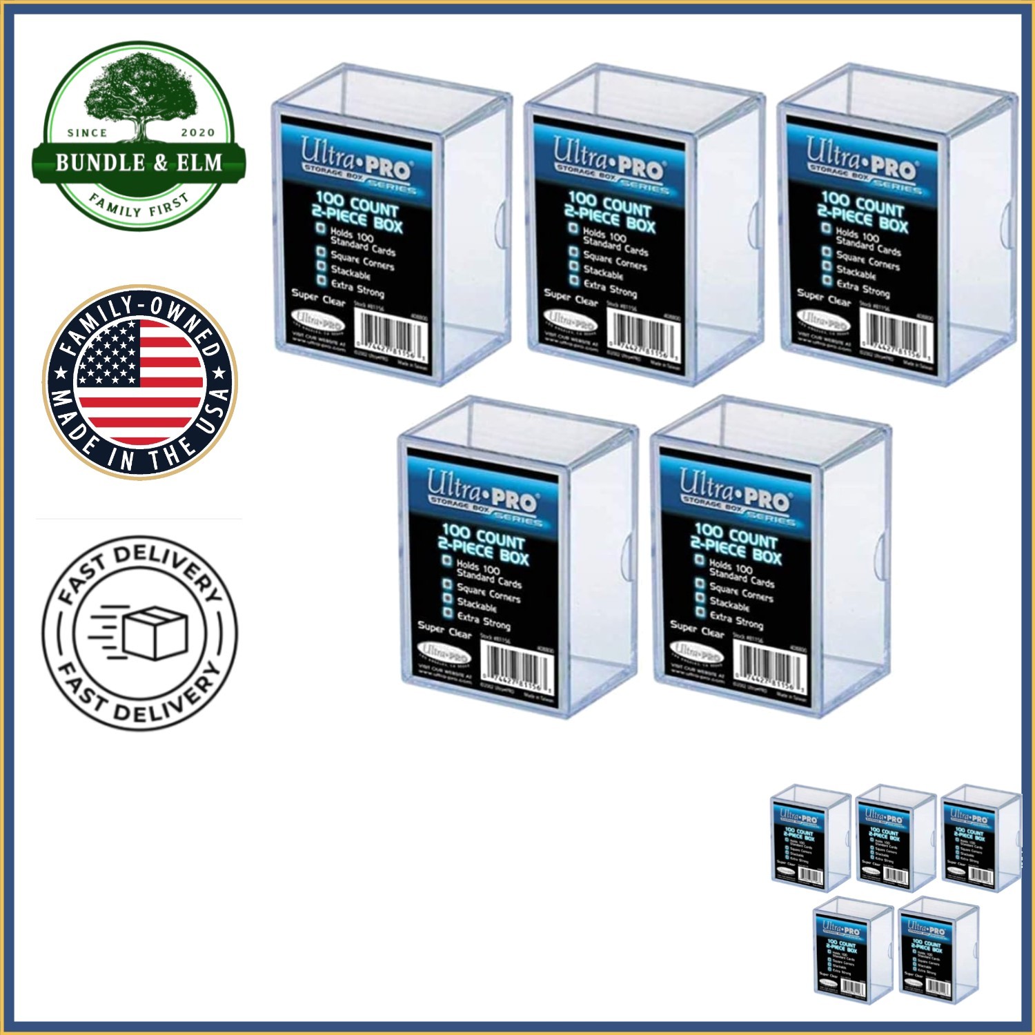 Pack of 5 Stackable Plastic Storage Boxes with Lift-off Lid and Airtight Closure gallery