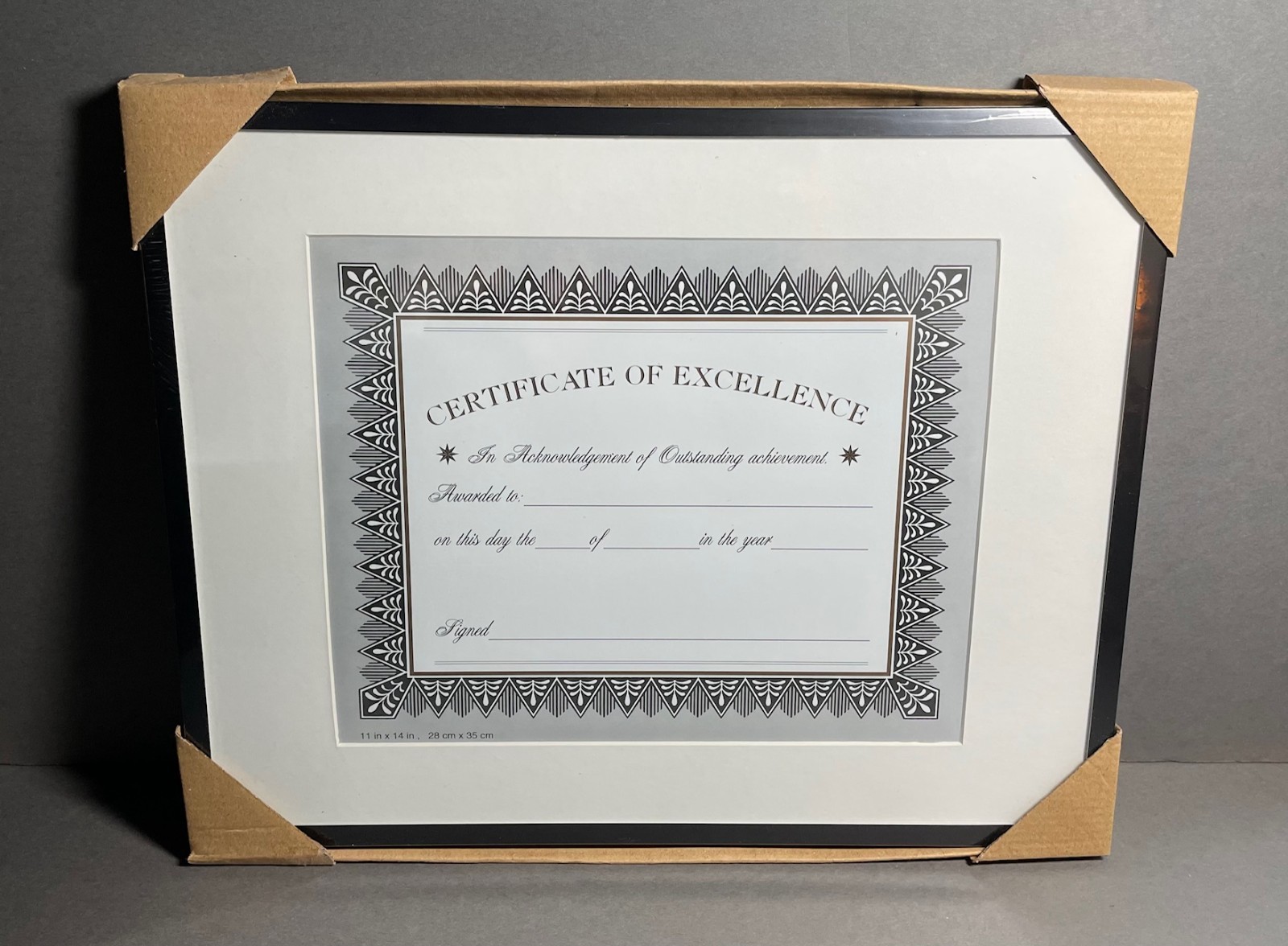 11" x 14" Wall Frame for CERTIFICATE OF EXCELLENCE for Achievement Glass & Metal gallery