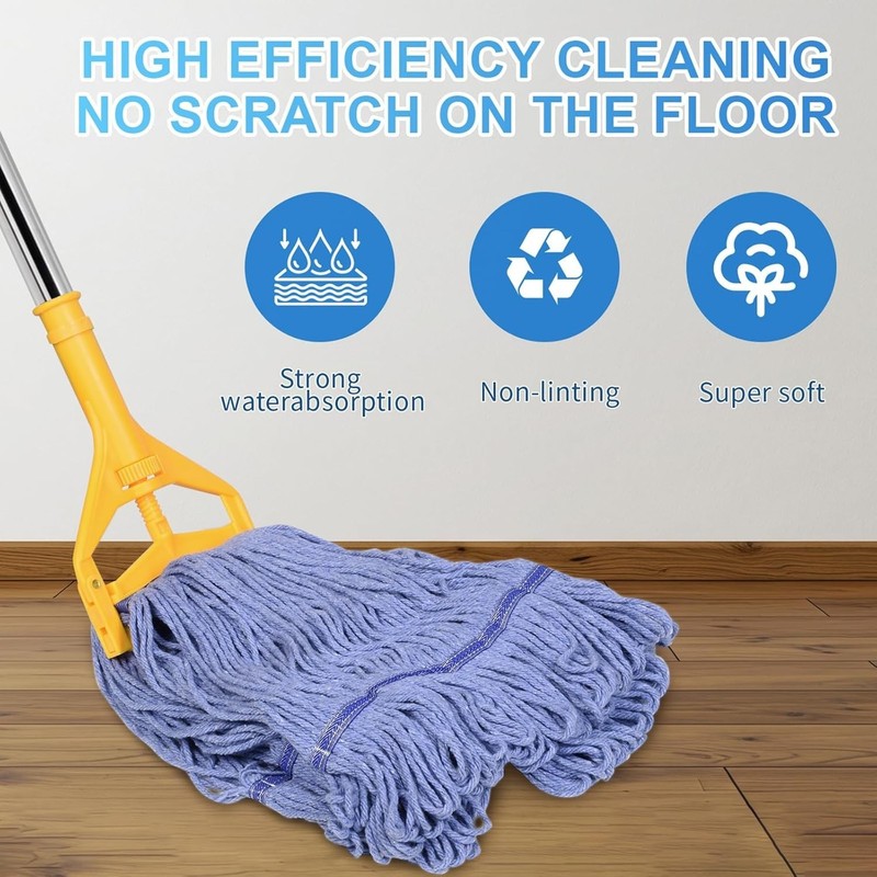 Commercial Mop with Extra Head Replacement, 63Inch Handle Heavy Duty Industri... gallery