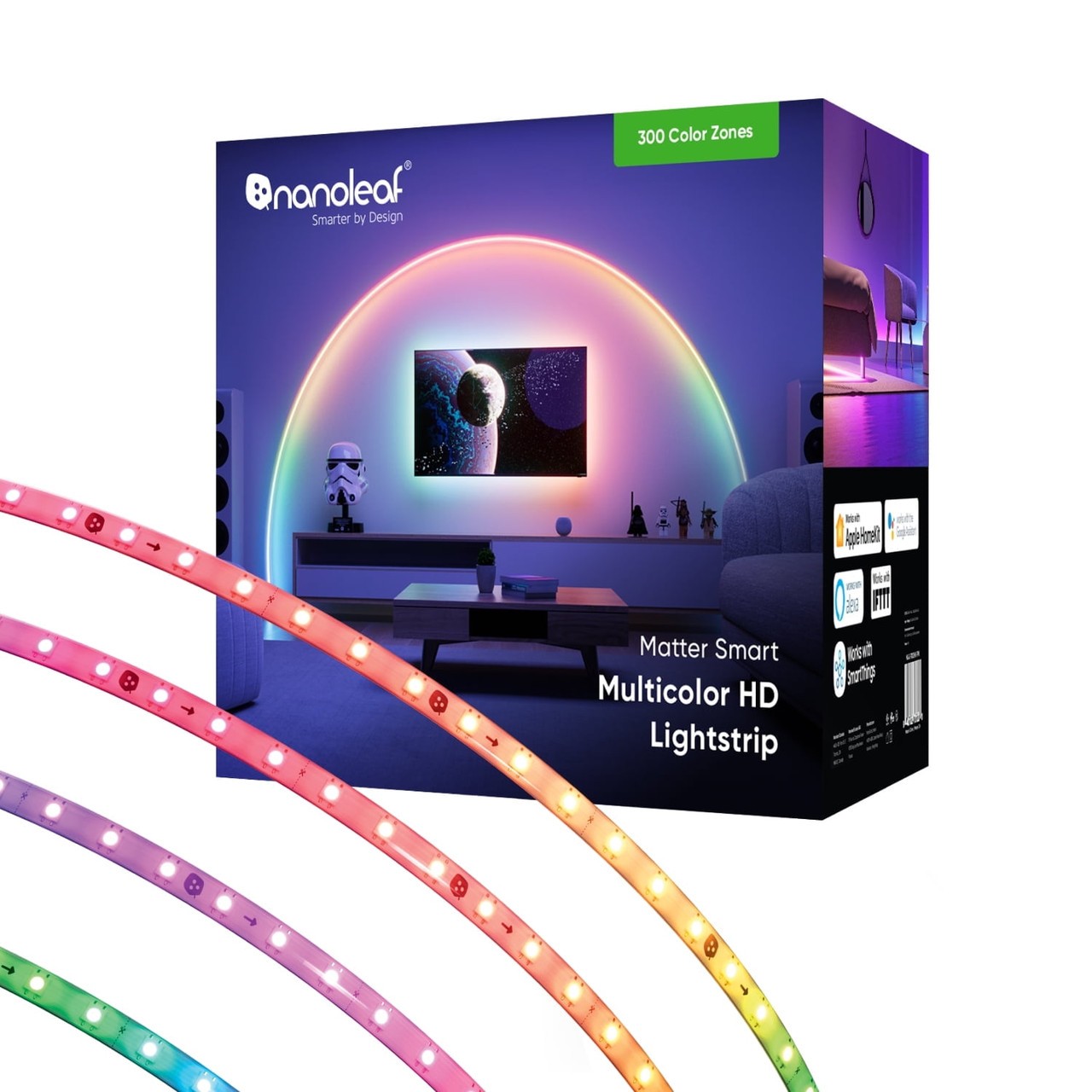 Nanoleaf Essentials Matter HD Multicolor Lightstrip (16.4ft) – Smart RGBIC LED S gallery