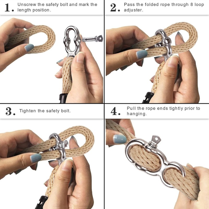 Adjustable Tree Swing Rope Kit - Polyester Straps for 1000 lbs Support gallery